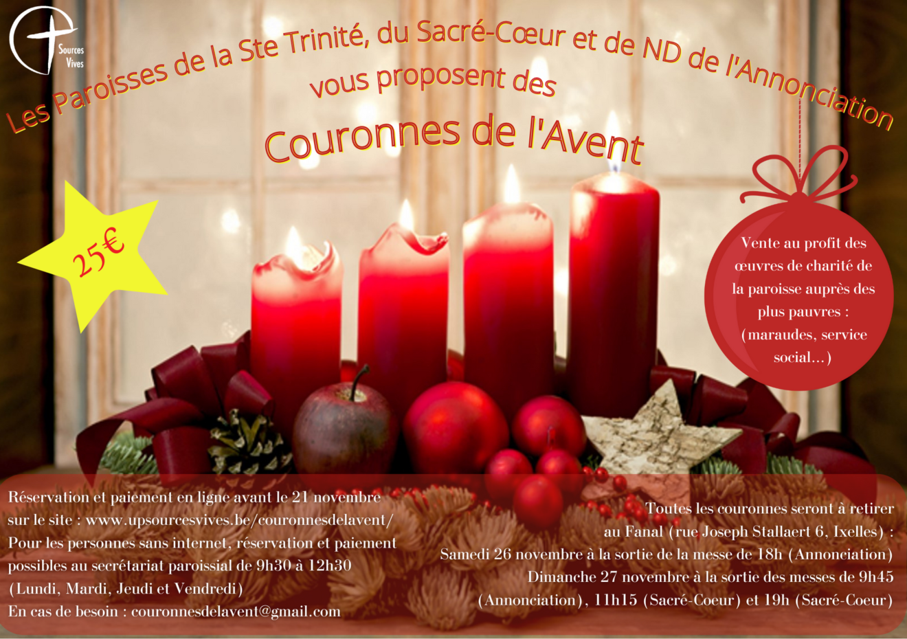 Les Paroisses de la Ste Trinité, du Sacré-Cœur et de ND de l'Annonciation vous proposent des Couronnes de l'Avent (2)